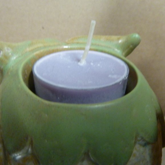 🦉 Owl candle holder Celedon Earthenware Rustic NIB - Picture 4 of 6